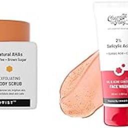 Chemist At Play Exfoliating Body Scrub For Removing Tan & Dead Skin Cells For Men & Women | 75g + 2% Salicylic Acid Acne Face Wash For Oily Skin with Niacinamide For Men & Women | 100 ml-67