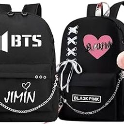 Combo Jimin & Blackpink BTS Backpack for Girls| Stylish Waterproof School Bag with Fashion Design | Lightweight Travel & College Backpacks for Teens & K-Pop Fans-Best Gift-image-97