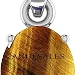 anuj sales 11.25 Ratti Tiger's Eye Stone Ashtadhatu Pendant Certified Natural Tiger's Eye and Silver Plated Locket Unheated and Untreated Gems for Astrological Purpose for Men and Women-picture-32