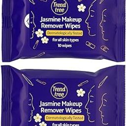 TRENDTREE® Jasmine Makeup Remover Wipes - Combo 10+10 Wipes| Gentle, Hydrating & Travel-Friendly | Infused with Aloe & Glycerin | Suitable for All Skin Types |-image-24