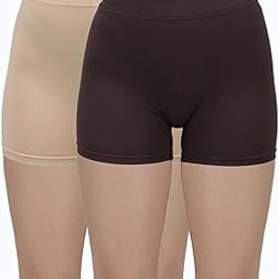 Women's Plain/Solid Brown & Skin Outer Elastic Skirt Shorts - Pack of 2 (#Skirt-Shorts-95cm)-image-13