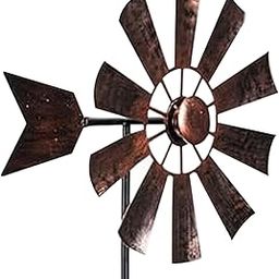 Windmill for Yard, 28.7x9.5 Metal Yard Wind Spinners, Waterproof Garden Wind Spinners, Vintage Wind Sculptures & Spinners for Patio Lawn Outdoor Yard Sculpture Outdoor 1-image-40