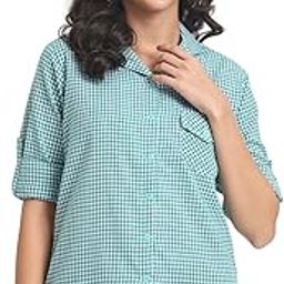 Women's Formal Black Checkered Shirt, Stylish and Comfortable Office Wear,Plus Size Shirt, Available in Sizes S to 7XL-image-44