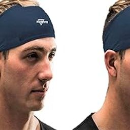 HeadTurners Unisex Double Layered Multifunctional Stretchable Head Band & Sweat Band for Running, Cross Fit, Working Out, Sports, Yoga, Cycling- (Navy Blue, Pack of 2)-image-83