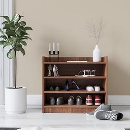 COUCH CULTURE SKO Engineered Wood Shoe Rack |Fits 15 Pairs| Shoe Storage Organizer | Wooden Shoe Rack for Home (Brown, 4 Shelves, Knock Down)-image-48