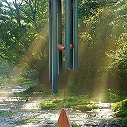 TIMESETL Large Wind Chime for Home, Garden, Patio, Decoration and Meditation and Best Gift for Birthday, Anniversary, Home VASTU Pooja and Return Gift. (42 Wooden Forest Green)-image-74