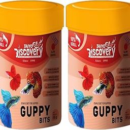 Taiyo Pluss Discovery® Guppy Bits - 50 g (Pack of 2) | Staple Diet for Guppies | Slow Sinking Food for Guppies,Mollys,Barb,Tetra and All Small Surface Eating Fishes-32