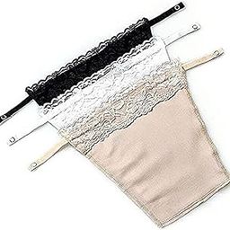 Cotton Clip-on Mock Lace Camisoles - Deep Neck Cleavage Cover Up Inner Cami Secret Slip for Women | Free Size Set of 3-image-68