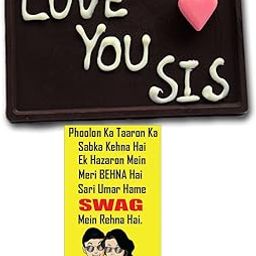 BOGATCHI Rakhi Gift for Sister, Love U Sis Dark Chocolate +Free Greeting Card-image-95