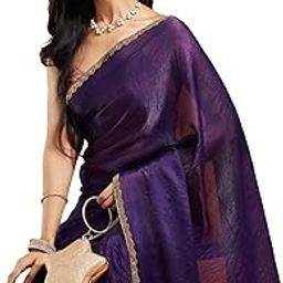 Women's Chiffon Two Tone Saree (With Blouse)-picture-14