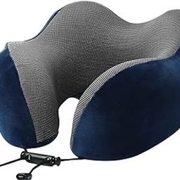 Royal Blue Neck Pillow for Travel & Comfort, Car Neck Rest - Travel Essential Car Pillow, Flight, and Train Accessory Pillow for Neck Pain Relief & Neck Pillow for Sleeping-17