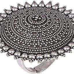 German Oxidized Silver Combo Traditional Ring for Women and Girls-image-2
