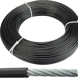Firdosenterprices JFG Black Rubber PU Coated Gym Machine Cable Wire Standard Size 5mm Lenght 30fts-image-95