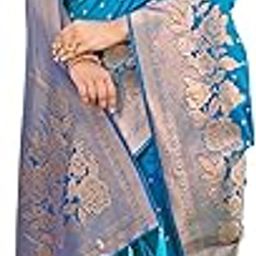 Women's Trendy Banarasi Woven Saree with Heavy Jacquard Work, Elegant Design, Silk Saree with Maching Lace Border Unstitched Blouse Piece for Weddings & Festive Occasions-image-5