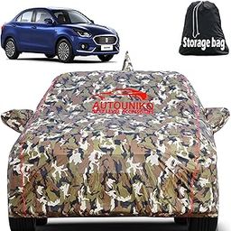 AUTOUNIKO Waterproof Car Body Cover for Maruti Suzuki Dzire (2017-2024) with Mirror and Antenna Pocket and Soft Cotton Lining (Full Bottom Elastic Triple Stitched) (Jungle Print with Red Piping)-image-23