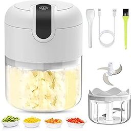 37W Mini Electric Garlic Chopper with USB Rechargeable Wireless Portable Food Processor Blender Mixer for All Fruits & Vegetables Onion/Garlic/Nut/Meat Grinder Chopper for Outdoor[250ml multicolor ]-picture-17