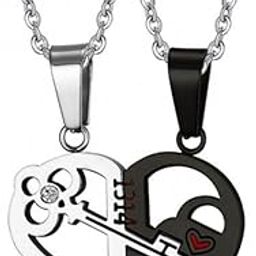 BFF Necklaces for Best Friend Split Heart Silver/Black Forever Couple Pendant Silver Gold-plated Alloy-image-23