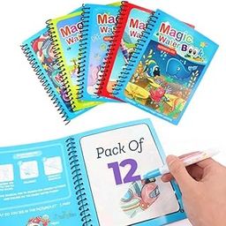 Toy Imagine Water Drawing Book - Magic Reusable Water Coloring Books for Kids - Mess-Free Learning & Fun Activity - Pack of 12 - Ideal Birthday Return Gifts, Party Favors, and Festive Presents-9