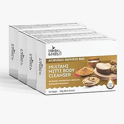 Herbs & Hills Multani Mitti Body Cleanser Pack of 4-100g Each | Gentle Exfoliation for Glowing Skin | Banish Pimples and Scars | Soothe Skin Irritations-40