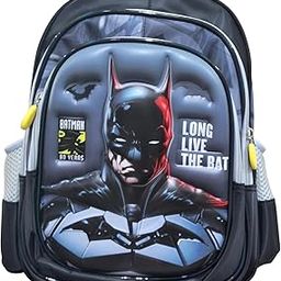 Bat-man 3D Kids Backpack for Boys | Long Live the Bat Hero School Bag | Lightweight Black Bag with Side Pockets & Spacious Compartments | Ideal for School, Travel & Gifts-image-19