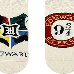 x Harry Potter Hogwarts Crest & Hogwarts Express Lowcut Socks for Women | Made with Cotton and Spandex Lowcut Ankle socks for women (Pack of 2)- Cream-picture-23