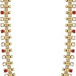 18K Gold Plated Traditional South Indian Stylish Multicolour Stone Work Long Necklace With Earrings For Women & Girls (MC041)-image-21