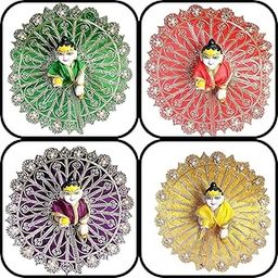 Partish Laddu Gopal Heavy Dress (Pack of 4) l Ladoo Gopal Dress l Bal Gopal l Kanha Ji Thakur Ji Heavy Dress Size 1 2 4 5 6 (A, Size 4)-image-24