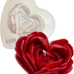 KROKIO® - Heart Rose Petal Mould Silicone for Candle Making Floral Molds Soap Chocolate Moulds Cake Fondant Resin Art Wax Melts Mold-image-67