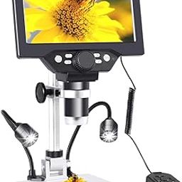 HELLARO 7 inch LCD Digital Microscope with 32G TF Card,12MP 1200X Magnification 1080P USB Microscope Camera with Remote Control,PC View,Fill Lights Microscope for Coin/Plant/Rock/Circuit Board-17