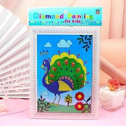 SHAKTISM Kuromi, Dino, Peacock, Car Diamond Painting Kit for Kids, DIY Art Craft with Frame, 17.5 x 17.5 cm (Peacock Diamond Painting)-image-85