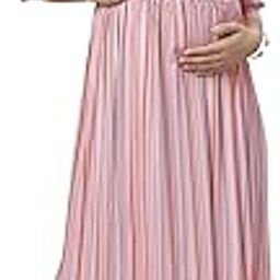 Knee Length Strips Maternity/Nursing/Feeding Short Dress-image-95