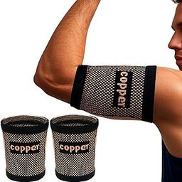 kyopyno Bicep Compression Sleeve,Bicep Brace,Copper Arm Support for Weightlifting, Pain Relief,Upper Arm Brace for Men Women-image-46