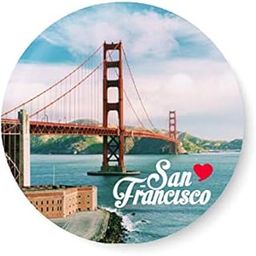 PEACOCKRIDE Love San Francisco I Souvenir l Travel I Fridge Magnet (Metal, Multicolour, 75mm)-image-4