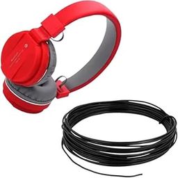 Cospex Combo Pack of 2 Items - Comfortable On-Ear Bluetooth Wireless Headphone, Flexible 2.5mm Copper Wire for Home or Domestic Industrial Electric Wiring, Electric Wire-10Mtr (Black Color)-15