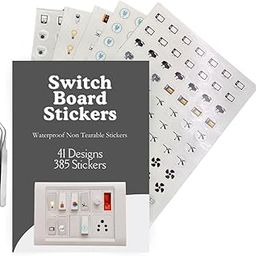 R H LIFESTYLE Transparent Switch Board Stickers for Home Electric Board Cover Frame Vinyl Stickers Book Waterproof Wall Stickers for Home, Office, Buildings 41 Designs 5 Sheets-image-46