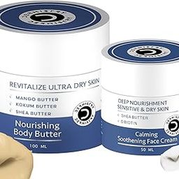 Dermistry Moisturizing Body Butter for Dry & Very Dry Sensitive Skin with Mango Shea Kokum Butter Coffee & Glowing Skin Deep Hydration Moisturizer Hyaluronic Acid Face Cream All Season Men Women-150ml-25