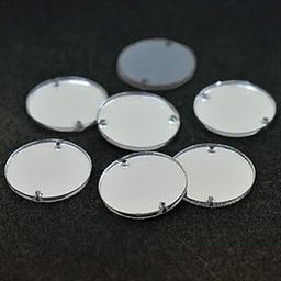 Embroiderymaterial Acrylic Round Shape Mirror for Embroidery and Craft Purpose (Silver, 25 Pieces)-image-97