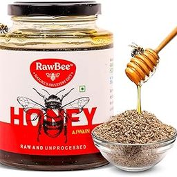 RAWBEE Honey 100% Pure Unprocessed Raw Natural Honey 500 gm NABL Tested Wild Forest Honey Unpasteurized Unfiltered Zero Additives | Zero Added Sugar | For Stronger Immunity (Ajwain, 500gm)-26