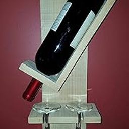 Genuine Decor Wine Bottle and Glass Holder White Color On Sheesham Wooden Mini Bar Cabinet | Wine Holder | Glass Holder-image-44