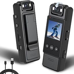 1.3in Screen Body Camera Video Only, 1200mAh Portable Cam, 1080P Mini Wearable Camera with Fill Light, 180° Rotatable Lens for Outdoor Climbing Cycling up to128GB (Card Not Included)-image-35