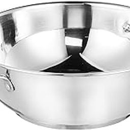 Amazon Brand - Solimo Stainless Steel Kadai | Gas and Induction Compatible | Heavy Bottom - Better Heat Retention| 25 cm Dia | 3 L Capacity | Silver-7