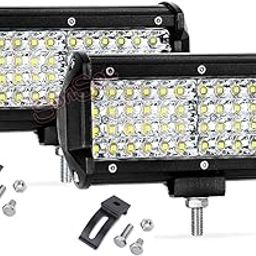 SONSOU Fog Light/Led bar/Work Light White 144 Watts 2pcs Universal Fitting Bikes and Cars- (2)-21