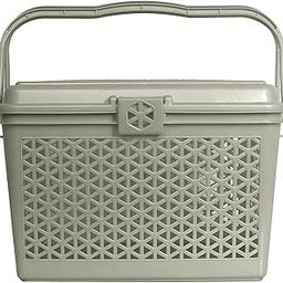 Kuber Industries Plastic Trendy Shopping Small Storage Bin|Basket with Handles for Shower|Closet & Kitchen|Garden & Bathroom|Size 36 x 26 x 24 (Grey)-image-24