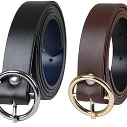 Women's and Girl's PU Leather Casual Formal Dresses Belt Single O-Ring Design Buckle Belt (Fits On Upto 36 Inch waist Free Size )-image-34