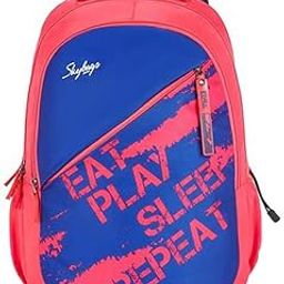 Polyester Printed Pattern Drip 05 4 Compartment School Backpack (Red, Large)-image-0