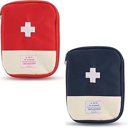 Kilyowa 2 Pack Mini Medical Bag, Portable First Aid Bag for Cycling, Running, Hiking, Travel, Emergency - Red, Blue-12