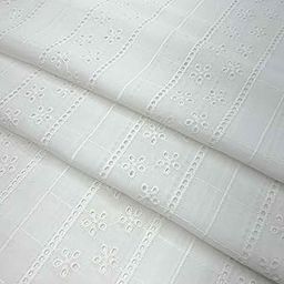 LCX Lightweight Hakoba Cotton Fabric | Embroidered Material for Fashion & Interiors | for All-Purpose Stitching and Designing - Hakoba-05 (White, 2.5)-72