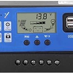 Bewinner 12/24V PWM 60A Intelligent Solar Charge Controller with Dual USB Ports and LCD Display-10