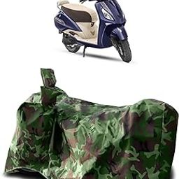 WOBIT Covers® 100% Pure Polyester - Two Wheeler Body Cover Compatible with TVS Jupiter Classic New BS6 Bike Cover -Water Rasistant (Green Multijungle)-image-94