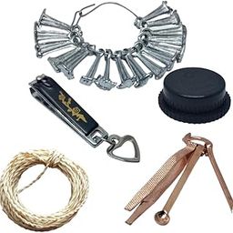 Hirdaya Baby Care Combo – Traditional Baby Bindi Mold Tool, Nail Clipper with Chain, Herbal Kajal, and Natural Vellerukku Rope | Infant Grooming & Protection Kit-image-0